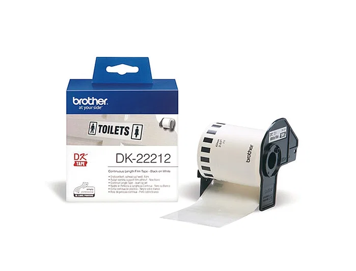 Brother DK-22212 Cinta Continua de Película Plástica Blanca 62mm x 15,24m