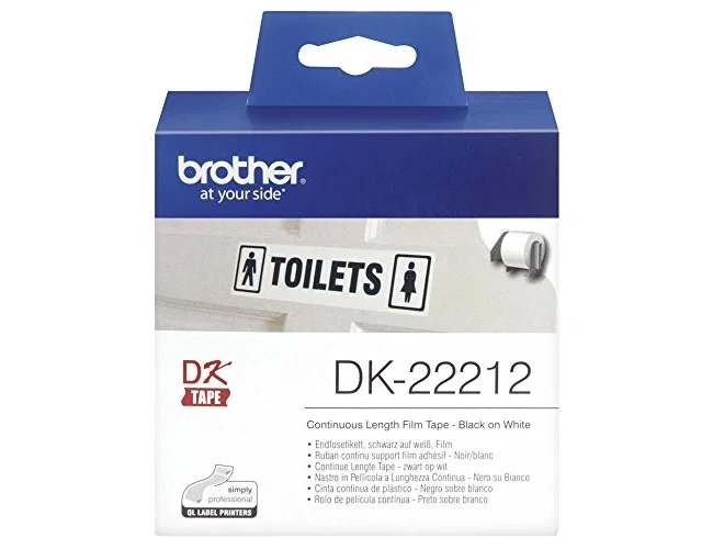 Brother DK-22212 Cinta Continua de Película Plástica Blanca 62mm x 15,24m