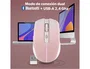 TNB Gradient Ratón Inalámbrico Recargable Dual Connect Rosa y Blanco