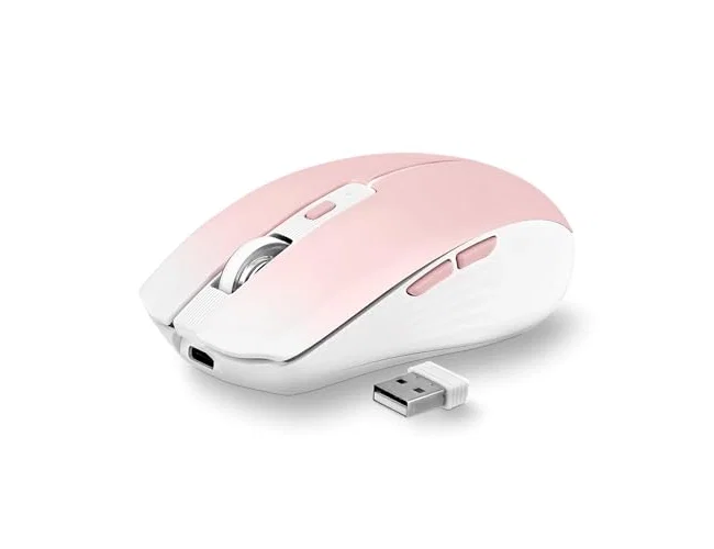 TNB Gradient Ratón Inalámbrico Recargable Dual Connect Rosa y Blanco