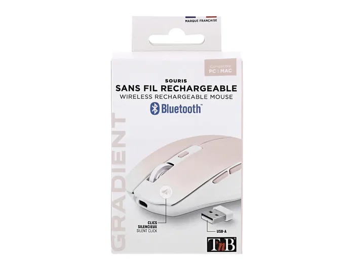 TNB Gradient Ratón Inalámbrico Recargable Dual Connect Rosa y Blanco