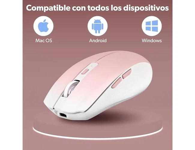 TNB Gradient Ratón Inalámbrico Recargable Dual Connect Rosa y Blanco