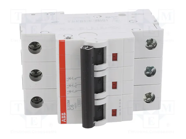 ABB S200M S203M-C6 Interruptor Magnetotérmico 3 Polos 6A