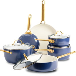 GreenPan Padova Reserve Set de Ollas y Sartenes de 6 Piezas, Azul