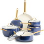GreenPan Padova Reserve Set de Ollas y Sartenes de 6 Piezas, Azul