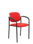 NOWY STYL Silla Styl tapizada en similpiel rojo con brazos fijos
