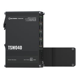 Teltonika Switch Industrial TSW040 8 Puertos Fast Ethernet 10/100, PoE+ (802.3at), No Administrado, 240W, Aluminio, para Condiciones Extremas (-40 a 75°C)
