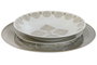 DKD Home Decor Vajilla Delhi 18 Piezas de Porcelana Beige y Blanco