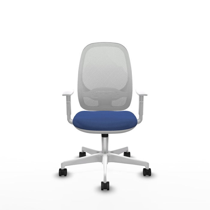 PIQUERAS Y CRESPO Silla de oficina Cilanco, Mecanismo Sincro, Azul marino/Blanco