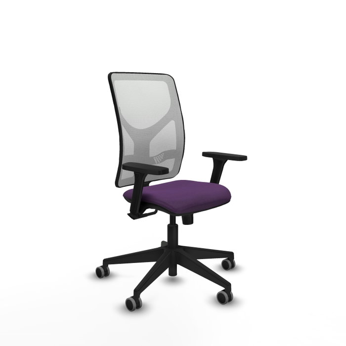 PIQUERAS Y CRESPO Silla de oficina Motilla con mecanismo Sincro, Tela Morada y Malla Blanca, Brazos 3D, Lumbar 1D PIQUERAS Y CRESPO Silla de oficina Motilla con mecanismo Sincro, Tela Morada y Malla Blanca, Brazos 3D, Lumbar 1D