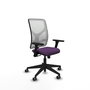 PIQUERAS Y CRESPO Silla de oficina Motilla con mecanismo Sincro, Tela Morada y Malla Blanca, Brazos 3D, Lumbar 1D