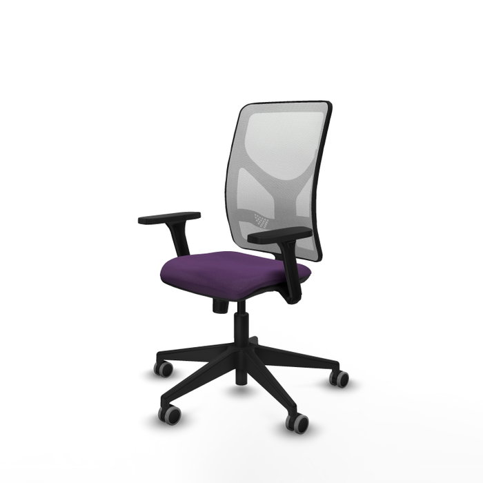 PIQUERAS Y CRESPO Silla de oficina Motilla con mecanismo Sincro, Tela Morada y Malla Blanca, Brazos 3D, Lumbar 1D PIQUERAS Y CRESPO Silla de oficina Motilla con mecanismo Sincro, Tela Morada y Malla Blanca, Brazos 3D, Lumbar 1D