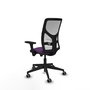 PIQUERAS Y CRESPO Silla de oficina Motilla con mecanismo Sincro, Tela Morada y Malla Blanca, Brazos 3D, Lumbar 1D