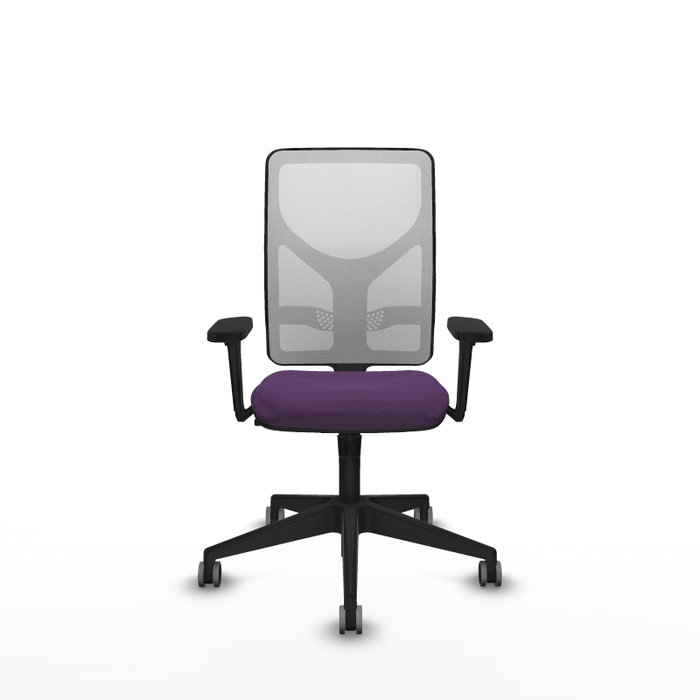 PIQUERAS Y CRESPO Silla de oficina Motilla con mecanismo Sincro, Tela Morada y Malla Blanca, Brazos 3D, Lumbar 1D PIQUERAS Y CRESPO Silla de oficina Motilla con mecanismo Sincro, Tela Morada y Malla Blanca, Brazos 3D, Lumbar 1D