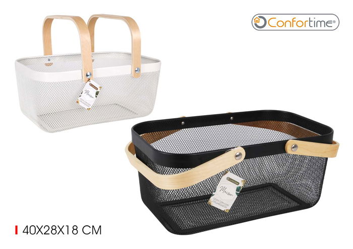 Confortime Cesta Organizadora Maison Asa Doble Madera 40x28x18 cm (6 Unidades) Confortime Cesta Organizadora Maison Asa Doble Madera 40x28x18 cm (6 Unidades)