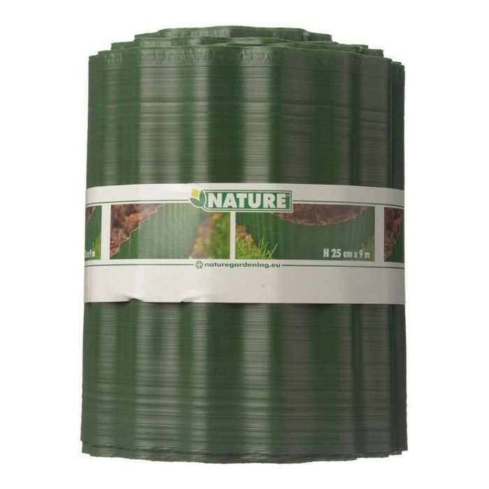 Nature Borde de césped de polietileno verde 25cm X 9m
