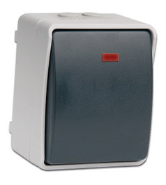 SIMON Pulsador estanco de superficie con luz 10/16A 250V