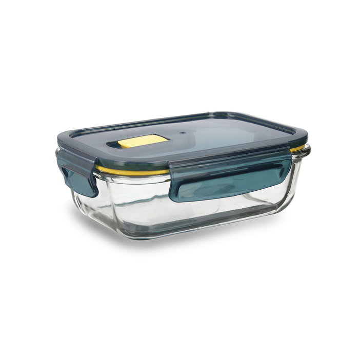 Quid Recipiente Rectangular Astral Vidrio Azul 64 cL (12 Unidades) Quid Recipiente Rectangular Astral Vidrio Azul 64 cL (12 Unidades)