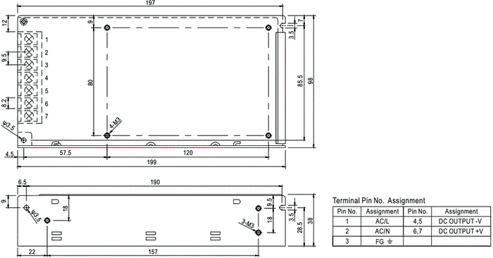 MEAN WELL RS-150-24 Alimentador de impulso 150W 24VDC MEAN WELL RS-150-24 Alimentador de impulso 150W 24VDC