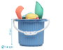 KioKids Set De Cubo De Playa Azul Para Bebés Con 7 Piezas En Polipropileno Y Trigo