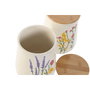 DKD Home Decor Set de 2 Botes de Porcelana Flores 1,8l
