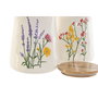 DKD Home Decor Set de 2 Botes de Porcelana Flores 1,8l