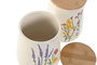 DKD Home Decor Bote Shabby Flower 24 Porcelana Bambú Multicolor 15 x 17.6 x 15 cm (2 Unidades)
