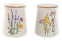DKD Home Decor Bote Shabby Flower 24 Porcelana Bambú Multicolor 15 x 17.6 x 15 cm (2 Unidades)