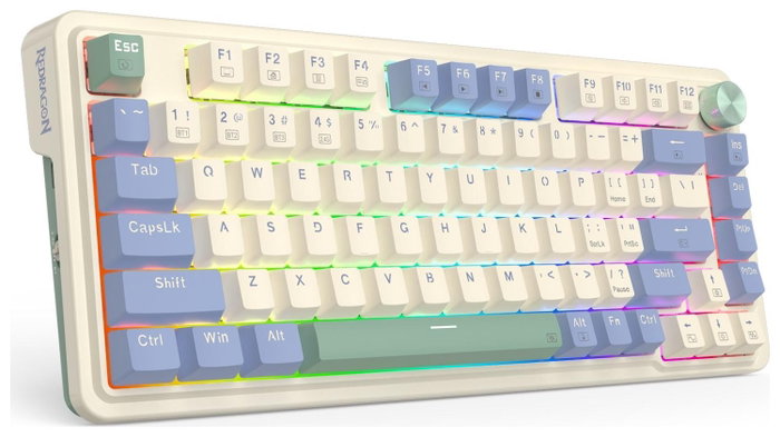 Redragon K673CPG-RGB-PRO UCAL PRO Teclado Mecánico Inalámbrico USB 84 Teclas RGB Blanco Distribución Polaca