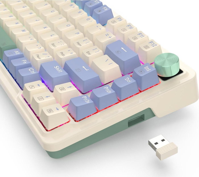 Redragon K673CPG-RGB-PRO UCAL PRO Teclado Mecánico Inalámbrico USB 84 Teclas RGB Blanco Distribución Polaca