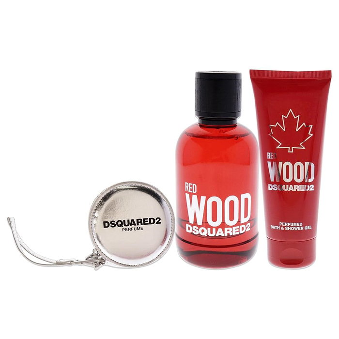 Set Dsquared 2: Red Wood, Eau De Toilette, For Women, 100 ml + Red Wood, Shower Gel & Shampoo 2-In-1, 100 ml + Dsquared, GWP Textile Pouch, Silver Set Dsquared 2: Red Wood, Eau De Toilette, For Women, 100 ml + Red Wood, Shower Gel & Shampoo 2-In-1, 100 ml + Dsquared, GWP Textile Pouch, Silver