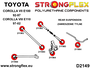 StrongFlex 216285A Kit completo de silentblocks de suspensión SPORT para Toyota Corolla VII (92-97) y VIII (97-02)