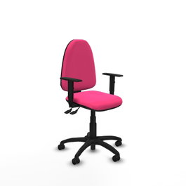PIQUERAS Y CRESPO Silla de oficina Aýna Rosa con mecanismo Asincro y brazos 1D