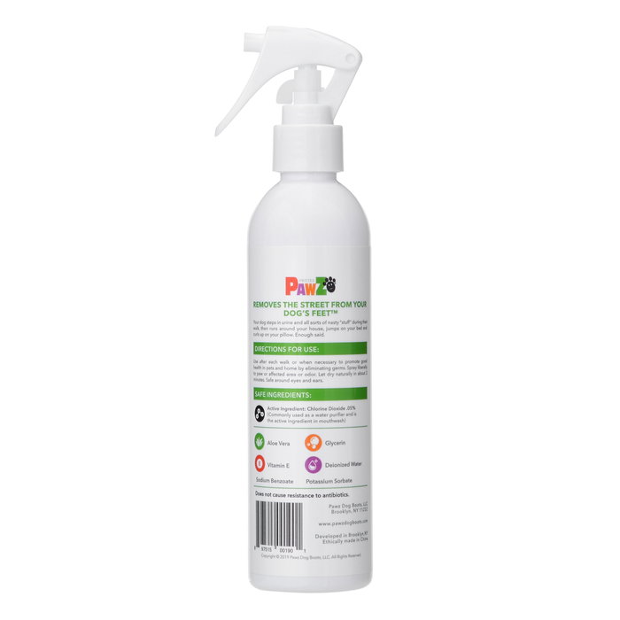 Pawz Botas para Perros Spray 236 mL Limpiador y Desinfectante para Patas