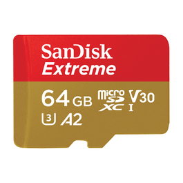 SanDisk Extreme MicroSDHC 64GB 160MB/s para cámaras de acción/drones con adaptador