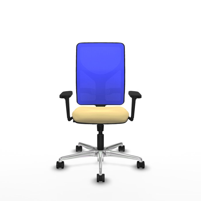 PIQUERAS Y CRESPO Silla de oficina Motilla con mecanismo Sincro, Azul y Crema