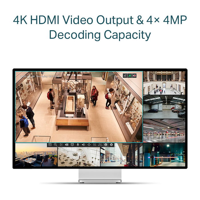 TP-Link VIGI NVR1008H-8MP Grabador NVR de 8 Canales 4K PoE para Cámaras IP