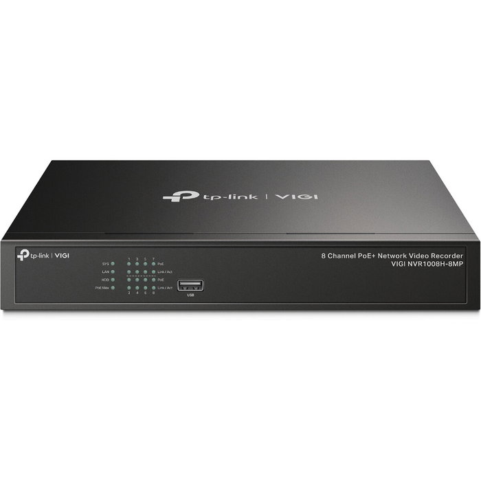TP-Link VIGI NVR1008H-8MP Grabador de vídeo en red de 8 canales PoE