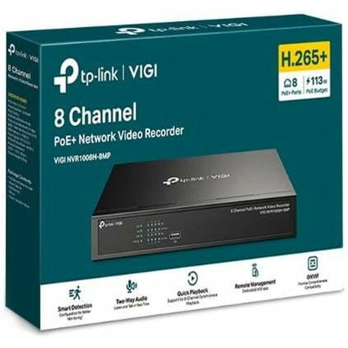 TP-Link VIGI NVR1008H-8MP Grabador de vídeo en red de 8 canales PoE