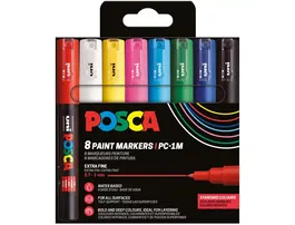 Posca Rotulador Pintura Punta Cónica 0,7-1 mm Estuche 8 Colores Básicos