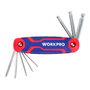 Workpro Juego de 8 Llaves Allen Plegables con Punta Esférica, Métrico