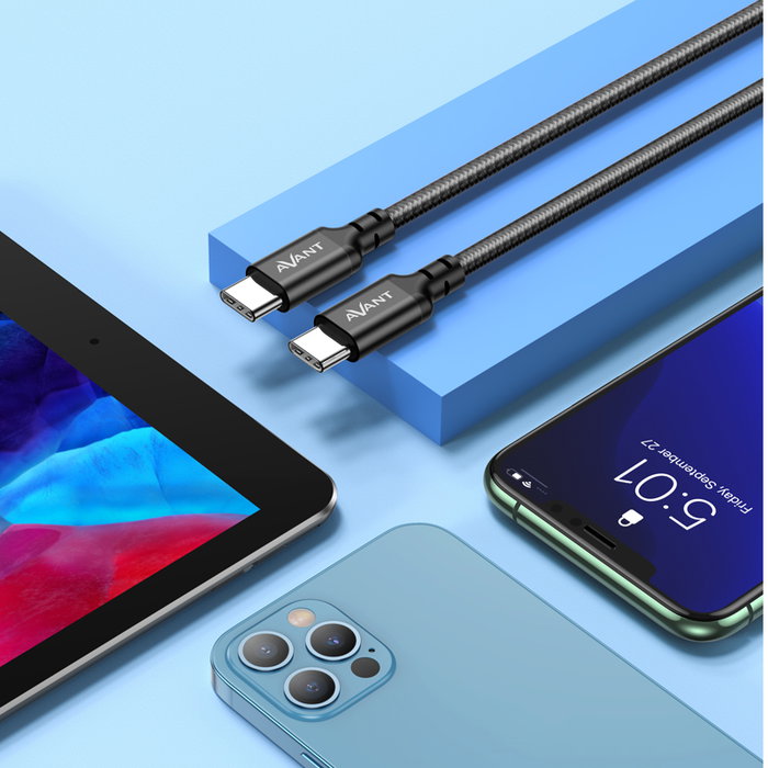 Avant Connect Cable USB-C a USB-C Trenzado 1m 60W PD 3A Carga Rápida - Force Edition