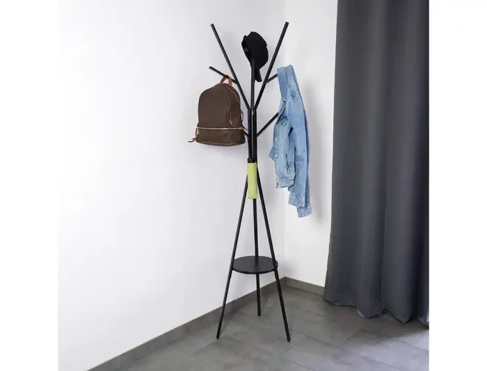 Maul Perchero Avalon Pie 9 Colgadores Negro 1800x310 mm