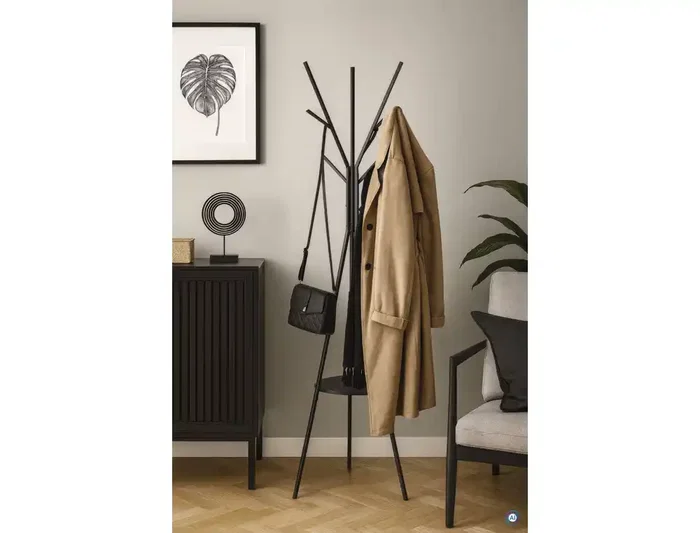 Maul Perchero Avalon Pie 9 Colgadores Negro 1800x310 mm