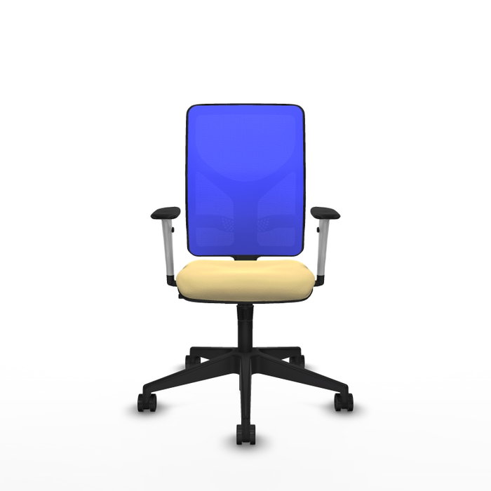 PIQUERAS Y CRESPO Silla de oficina Motilla con mecanismo Sincro, Crema y Azul