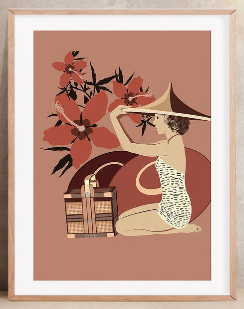 DKD Home Decor Cuadro Lienzo MDF 50x3x70 Mujer Enmarcado (Surtido de 2)