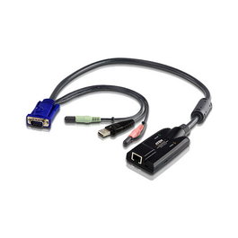 ATEN Adaptador KVM USB/VGA a RJ-45 (Cat5e/6), Módulo CPU con Soporte de Audio y Virtual Media