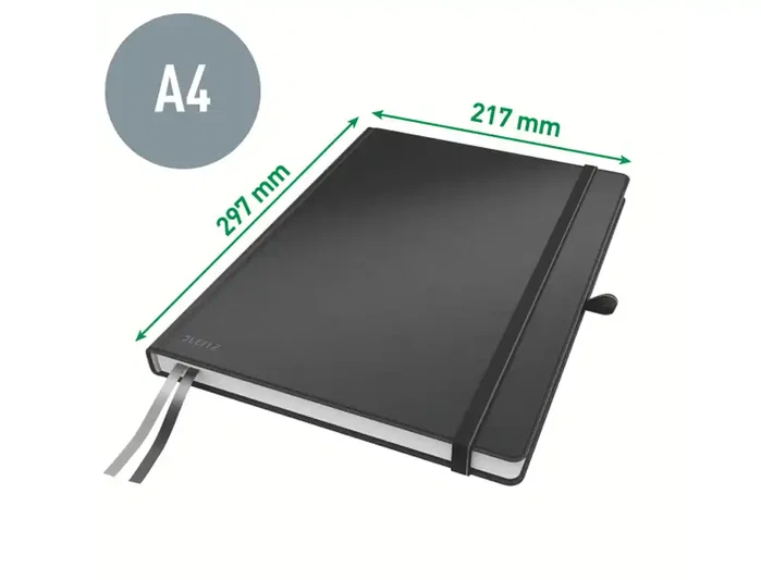 Leitz Cuaderno Encolado Complete Tapa Dura DIN A4 80 Hojas Cuadro 5 mm Rojo