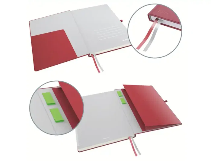Leitz Cuaderno Encolado Complete Tapa Dura DIN A4 80 Hojas Cuadro 5 mm Rojo