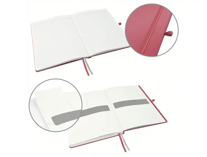 Leitz Cuaderno Encolado Complete Tapa Dura DIN A4 80 Hojas Cuadro 5 mm Rojo
